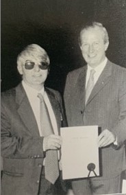 Mervyn Woods (on the left) with Lord Hunt